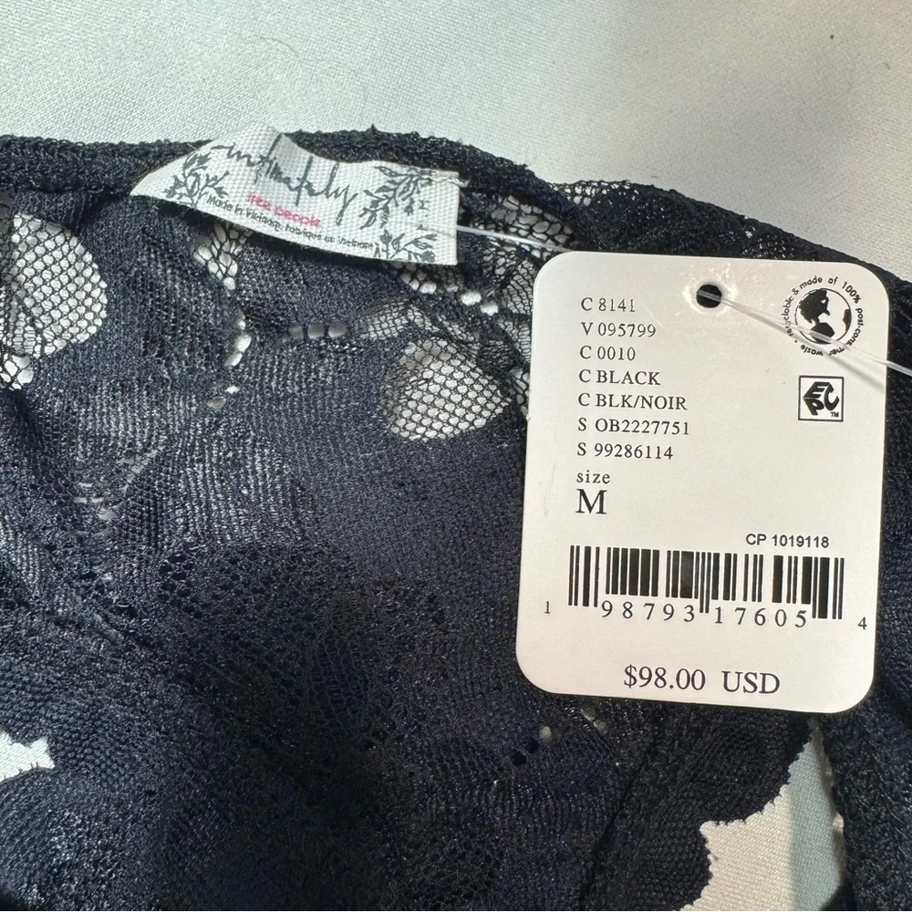 NWT New $98 Free People Dream Of Me Black Bodysuit Size M